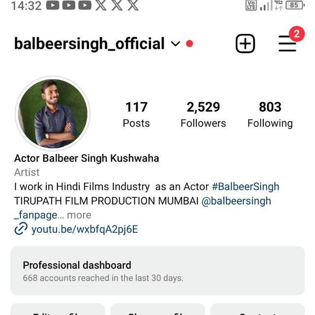 Actor Balbeer Singh Kushwaha Instagram