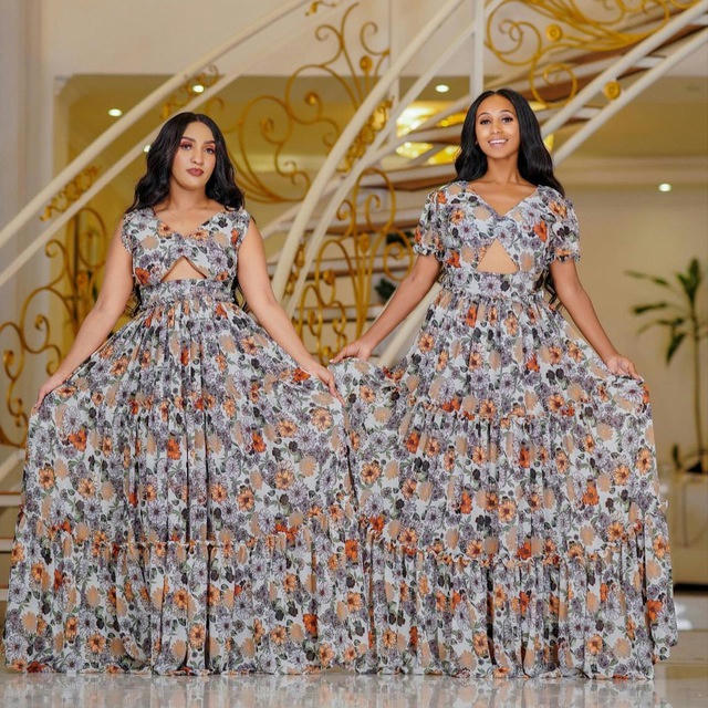 Mesi chiffon and habesha dress and mesi fashion