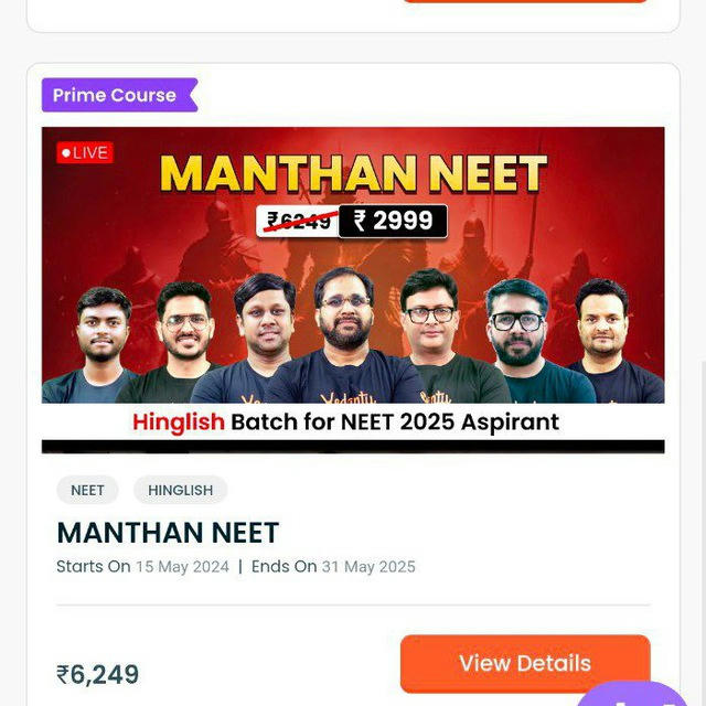 Manthan Neet 2025 batch