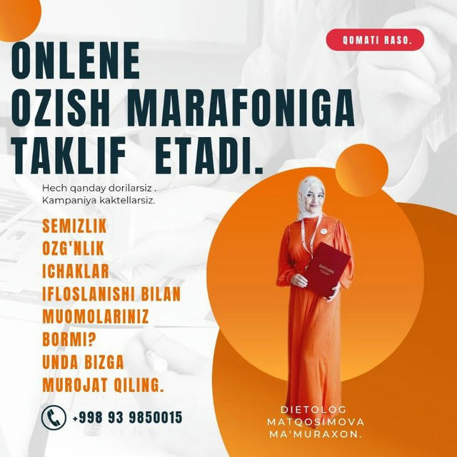 SEMIRISH VA SOG'LOM OZISHNI HOHLAYSIZMI? "1°N" QOMATI RASO"💃 Professional Deitolog MA'MURAXON MATQOSIMOVA. 1°N