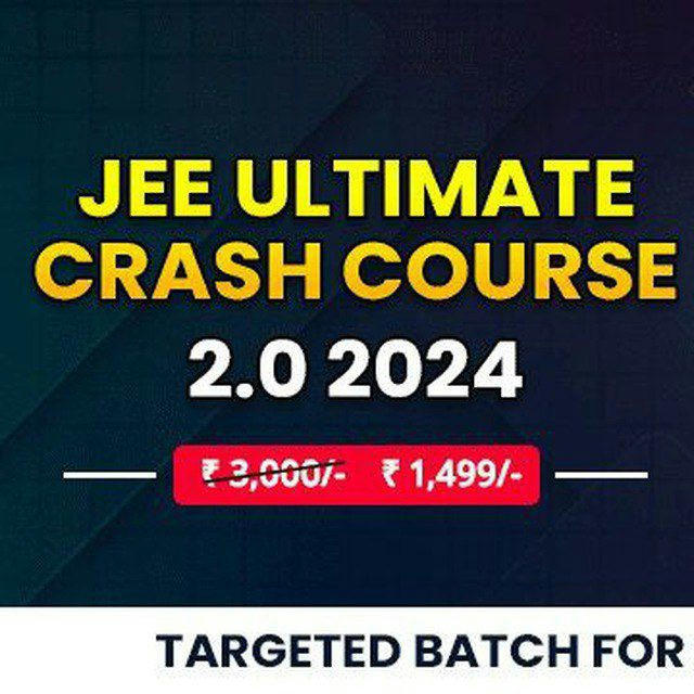 JEE Ultimate 2.0 Crash Course 2024 Physics Wallah