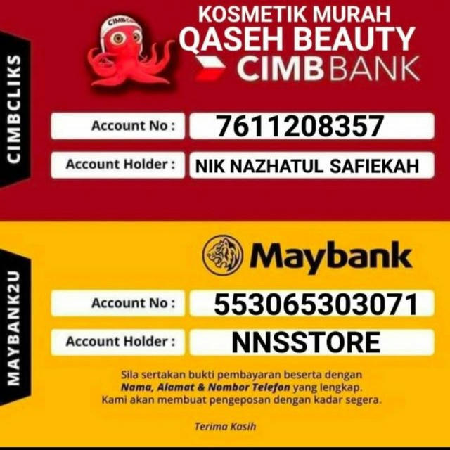 Jom borong kosmetik murah qaseh