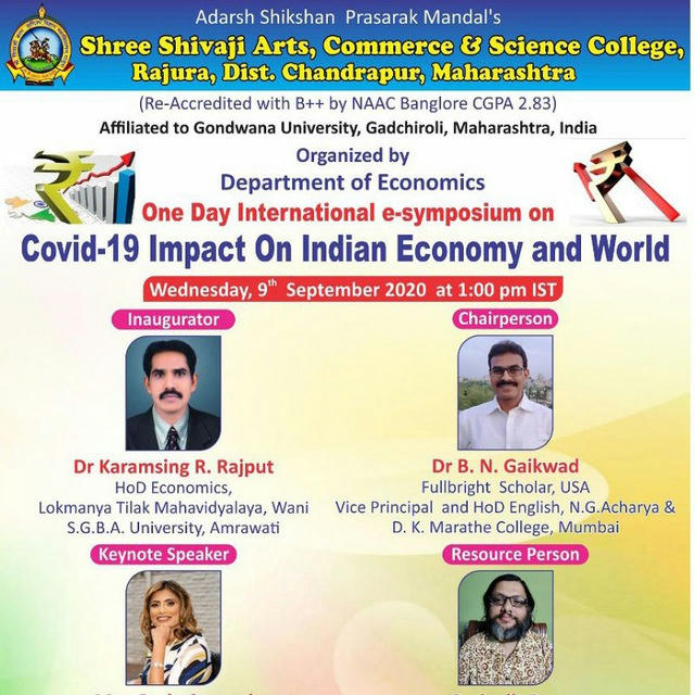 International e-Symposium on "COVID19 impact on Indian Economy & World" on 9th September 2020