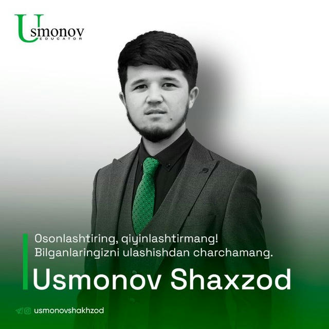 Usmonov Shaxzod Shaxsiy blog