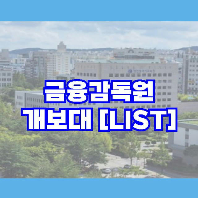 금융감독원 [개보대리스트]